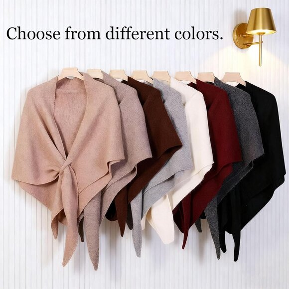 Chic Knotted Shawl Wrap for Women - Fashionable Lightweight Scarf in Khaki - Picture 7 of 7